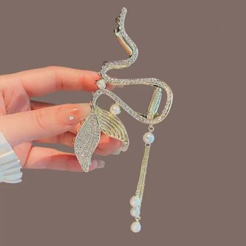 Image of Modern Hair Clutcher For Women | Stylish Hair Claws For Girls | Trendy Alloy Metal Clips | Premium & Fashionable Girls Hairs Accessories | Suitable In Various Occasions (Aquatics Rhimestone)