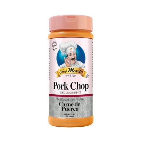 Chef Merito® | Pork Chop Seasoning | 14 Ounces | Large Bottle | Great for Grilling and Oven Baking | Cover