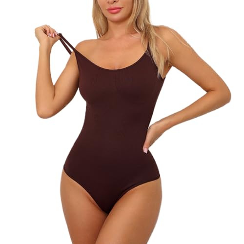 2XK-NOV Sexy Body Reductor Mujer, Moldeador De Cuerpo, Control De Abdomen Body Shaper, Con Correa Ajustable Para El Hombro (Marrón, L) 2XK-NOV Sexy Body Reductor Mujer, Moldeador De Cuerpo, Control De Abdomen Body Shaper, Con Correa Ajustable Para El Hombro (Marrón, L)