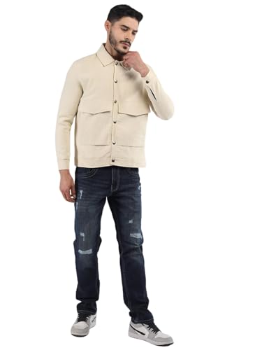 Image of CHKOKKO Men's Fleece Solid Winter Wear Regular Fit Standard Length Jacket