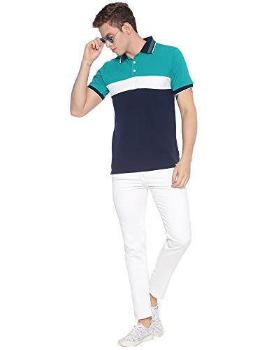 Image of ADRO Men's 100% Cotton Regular Fit Polo T-Shirt