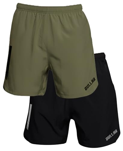 Image of BULLAR Premium Polyester Training Shorts Combo, Gym wear, Running, Sports,Workout Dryfit, Quick Dry Shorts with Drawstring