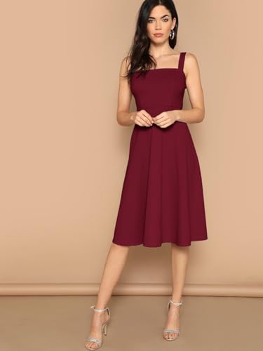 Image of Aahwan Women's Black Fit and Flare Midi Dress