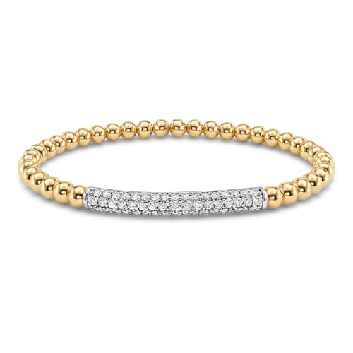 MYEARS Gold Bar Bracelets Beaded Stretch Bracelets for Women