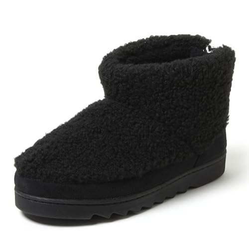Dearfoams Women's Outdoor Whitney Teddy Ankle Boot Slipper