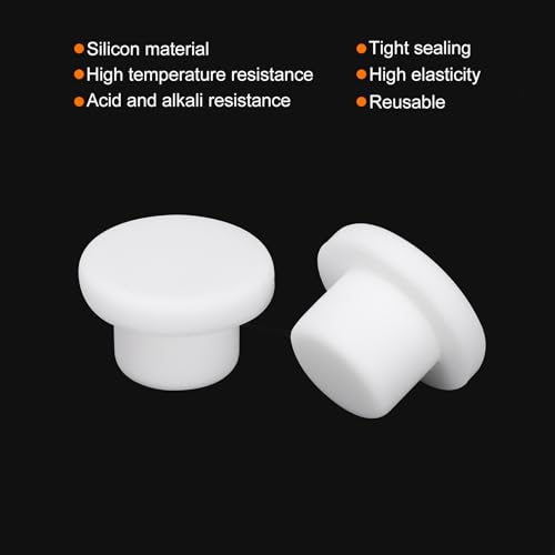 Image of MECCANIXITY High Temp Silicone Plugs, T Shaped, Dia 15mm, White, Pack of 10