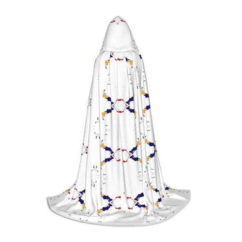 Cape à capuche longue pour adolescent Tci chaude et confortable avec imprimé drapeau