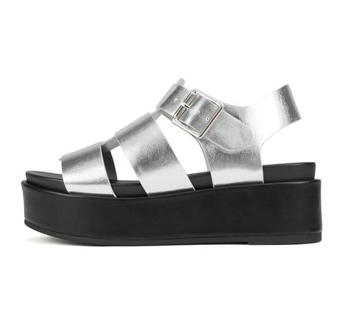 Image of Soda inchBossi ~ Women Round Toe Flatform Fisherman Wedge Sandals with Adjustable Buckle