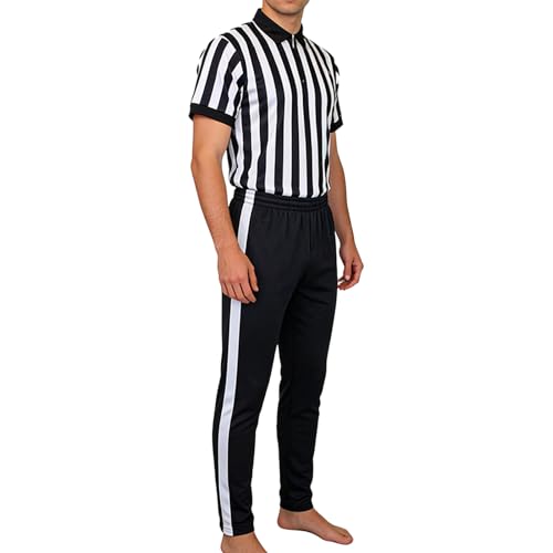 Camiseta de árbitro genérica | Uniforme de fútbol de rayas negras y blancas - Camiseta de manga corta con cuello en V con pantalones | para Baloncesto Hockey Fútbol Voleibol Béisbol Softbol Cursos De
