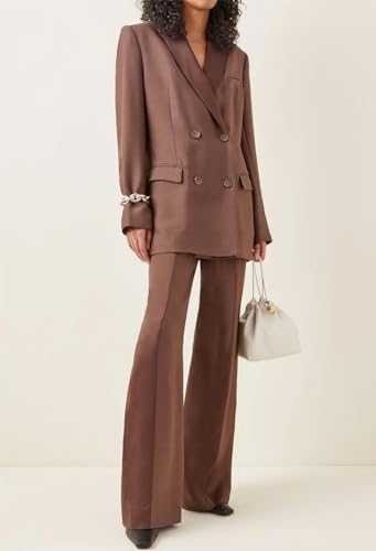 Women's Suit Double Breasted Buttons Jacket & Pants 2-Piece Business Office Tuxedos4