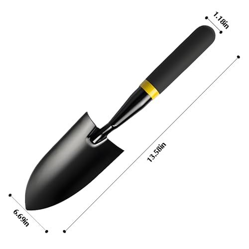Image of Garden Trowel - Metal Hand Shovel with Rubber Handle. This Garden Hand Trowel is Easy to use and Suitable for Soil Planting, Digging, transplanting and Outdoor Exploration Activities (Narrow Shovel)