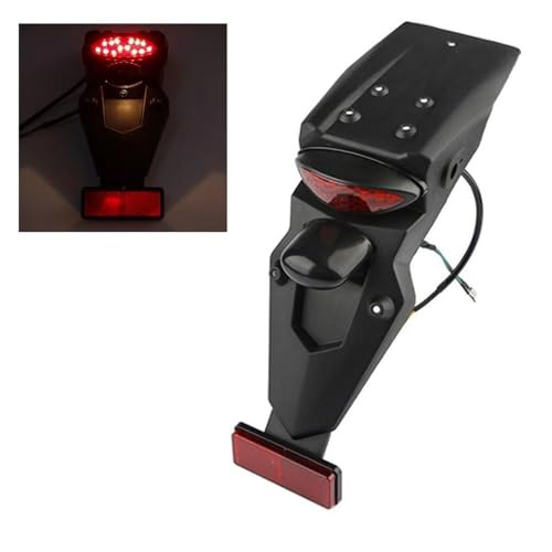 Pneu garde-boue arrière moto universel avec feu stop 36.2x9cm - 5