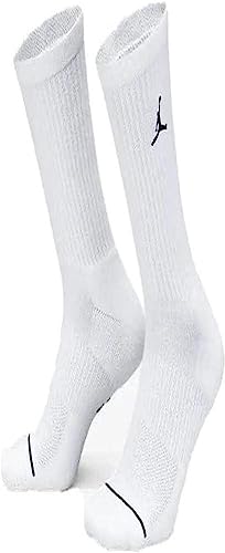 NIKE DX9632-100 U J ED CUSH POLY CREW 3PR 144 Socks Unisex WHITE/BLACK Taille M