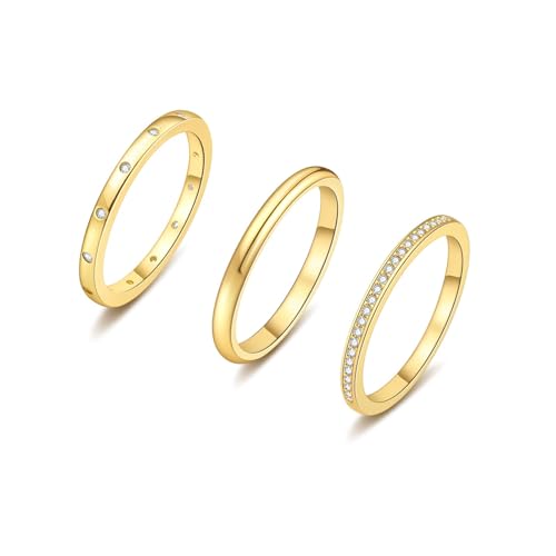 ZHESHY Stackable Gold Rings for Women That Don't Tarnish Rings - image 1