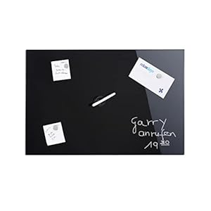 Relaxdays Magnettafel Glas, Schwarz, 80 x 50 cm