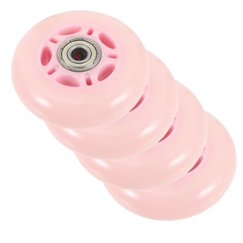 Yardwe 4pcs Roller Skate Wheels Set Replacement Pu Skate Wheels for Outdoor Indoor Skating