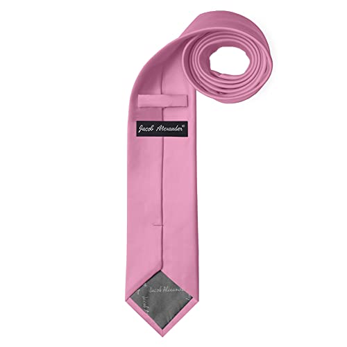 Image of Jacob Alexander Solid Color Mens Tie - Soft-lined Necktie - Timeless Formal Look for Weddings and Business - (Regular Size)
