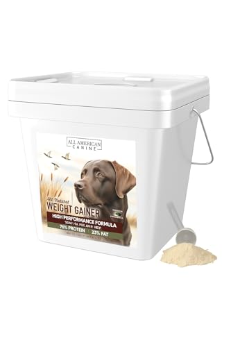 All American Canine Bulk Dog Weight Gainer – High Calorie Dog Food Supplement & Protein Powder for Rapid Weight Gain, Mass, and Recovery – Appetite Stimulant – 230 Servings
