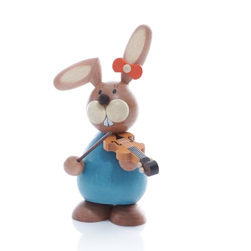 Figurine de lapin de Pâques debout avec violon 6x12cm bibelot fête - 3