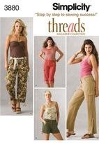 Patron de couture Simplicity 3880 pour coudre shorts et pantalons fluides