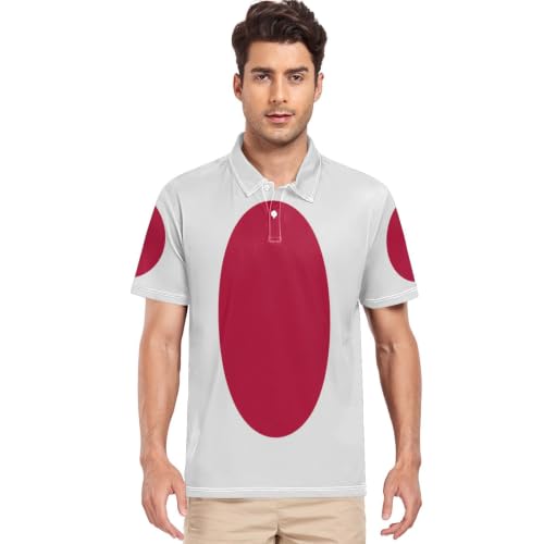 Polo drapeau du Japon pour homme GuoChe taille S à manches courtes