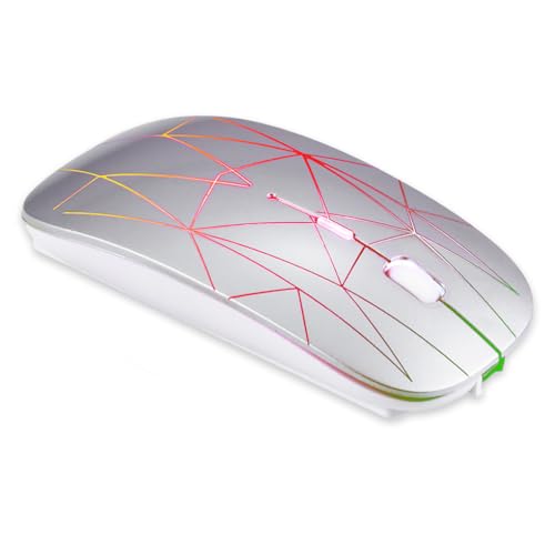 KIXZSAZ Ratón inalámbrico de 4 Teclas para Juegos de Ordenador portátil 2,4 GHz, luz Colorida portátil para el hogar, Ratones Ajustables 1200 dpi, Suministros para PC Escritorio