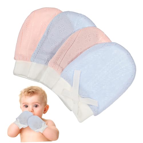 Homoyoyo Anti-scratch Mittens Stretchy Newborn Mittens for Infant Winter Cotton Gloves Elastic Adjustment No Scratch for Newborns