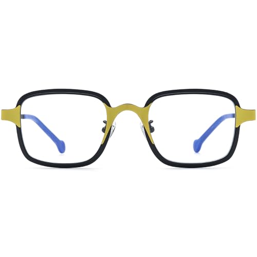 Image of FONEX Colorful Pure Titanium Glasses Frame Women Retro Round Eyeglasses