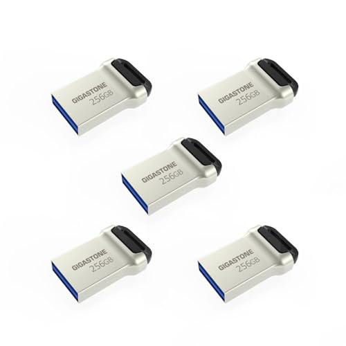 Image of GIGASTONE 256GB 5-Pack Nano USB 3.2 Flash Drive, Ultra Compact Metal Design, Up to 120MB /s