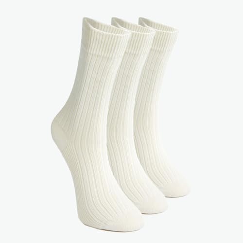 Bulusorganic 3 Pairs 98% Organic Cotton Crew Socks, Soft Breathable Non-Tight Seamless Casual Socks for Men & Women2