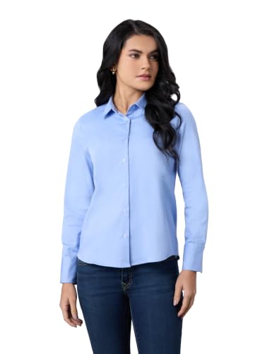 Image of Symbol Premium Women's Cotton Stretch Formal Shirt | Full Sleeve Button-Down | Regular Fit | Office-Wear | Desk-to-Dinner (Available in Plus Sizes)