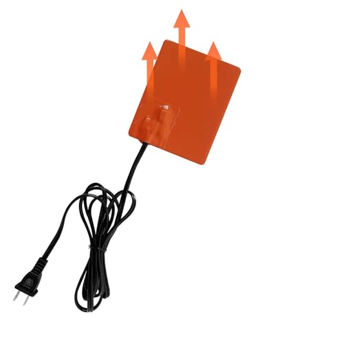 KENUOS 1Pack Engine Block Heater Oil Pan Heater Pad with Thermostat 120V 150W 4 X 5 Inch 3M Self-adhesive Dipstick Engine Block Gear Box Heater Silicone Heating Pad with 68 Inch Power Cord