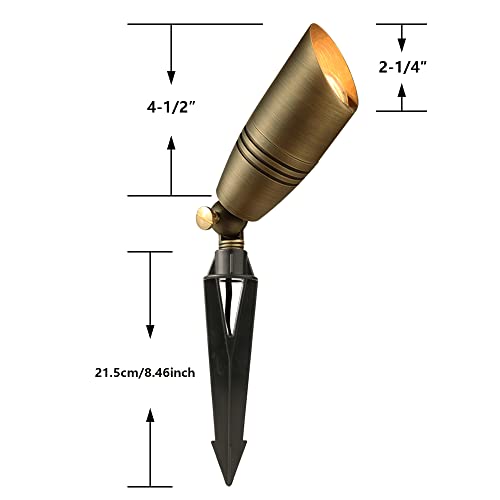 Makergroup Led Brass Spotlight Uplight 12V Low Voltage Landscape Outdoor Lighting Waterproof Solid Brass Uplight Spotlight Accent Lighting Fixture Included A 12V Warm White Mr16 Led Light Bulb #TOP5