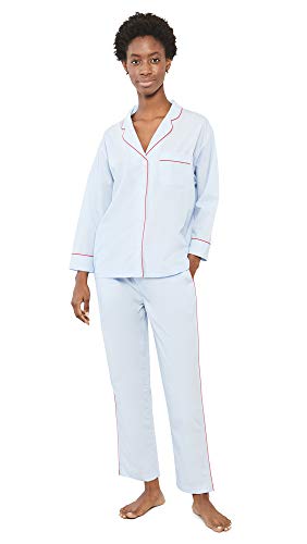 Blue End on End Striped Pajama Set by Sleepy Jones