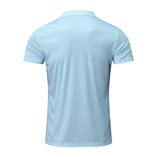 Hatop Men's Polo Shirts Quarter-Zip Turndown Collar Shirt Casual Short Sleeve Slim Fit Basic Designed Cotton Blend Shirt #TOP4