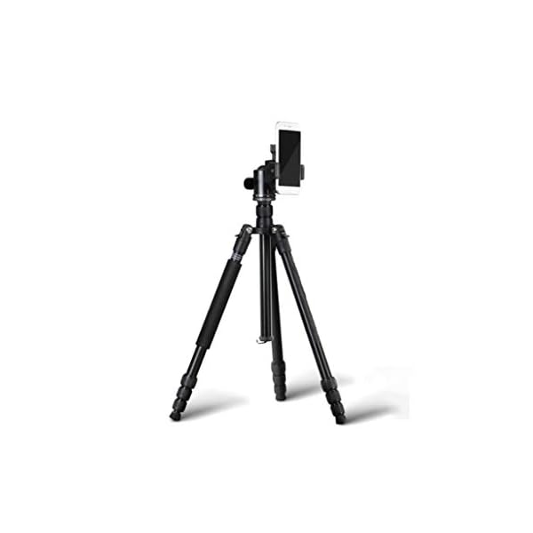 FEANG 62,6" Kamera-Stativ, Leichtes Aluminium 360-Grad-Kugelkopf Professional Tripod Einbeinstativ mit Bluetooth Remote, Telefon-Einfassung for Reisen (Color : A)