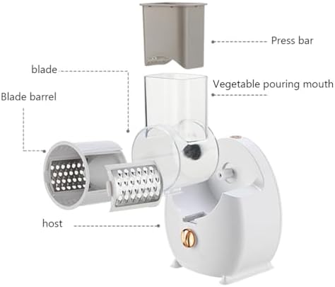 Electric Cheese Grater, USB Multi Grater, Electric Salad Maker,Electric Cheese Grater for Block Cheese, Suitable for Kitchen Use (White)