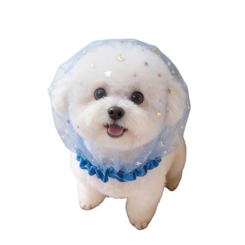 5 Pcs Pet Anti-Scavenging Muzzle Safety Breathable Mesh Lightweight Mask for Dogs and Cats Prevents Eating Foreign Objects Outdoors Size XXS (Blue)