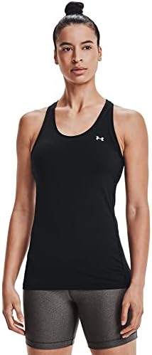 Under Armour Women's HeatGear Armour Racer Tank , Black (001)/Metallic Silver , X-Large