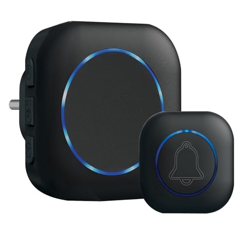 Image of Wireless Door Bell Kits for Home and Office, Small Calling Bell for Office, Upto 1000 Feet Range with 36 Melodies Chimes, LED Flash, 3 Level Volume Doorbell Alarm (Transmitter & Receiver)