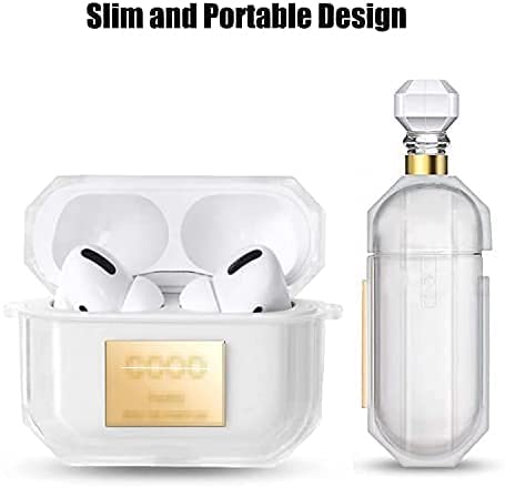 Pummelouty Airpods Pro Case Perfume Cover With Keychain Perfume Bottle And Fur Ball, Luxury Cute Design Silicone Soft Shockproof Airpods Case For Girls And Women #TOP3