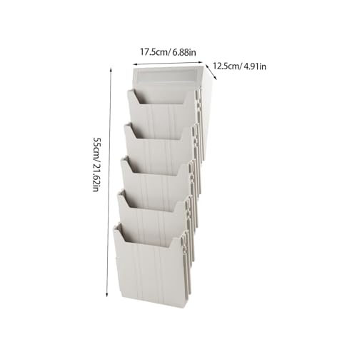 Porte-dossiers mural extensible A5 polypropylène support rangement bureau 5 cases