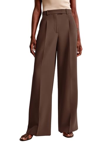 Image of NIMIN Women Wide Leg Pants High Waisted Dressy Work Trousers Business Casual Palazzo Pants with Pockets