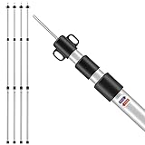 Aotlet Sonnensegel Stange, Zeltstangen mit 3 Segmenten, Teleskopstange Zelt Zeltstangen Tarp für Garten, Balkon, Camping Zubehör, 90-230 cm, Silber