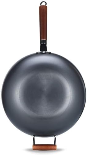 Wok de acero pre-sazonado con mango de madera 34cm miniatura 4