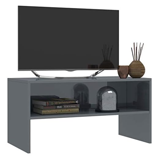 Lechnical TV-bänk / TV-bänk TV möbler TV bänk TV-bänk TV-bänk TV-bänk TV-bänk TV-bänk TV-bänk TV-bänk lowboard, vardagsrumsbord högglans grå 80 x 40 x 40 cm spånskiva