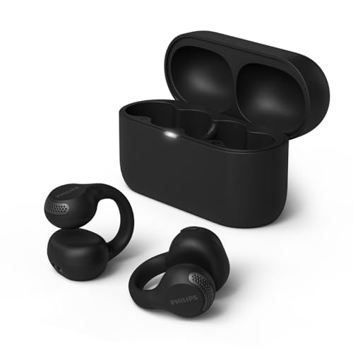 Philips TAQ2000BK – Revolutionary Open-Ear True Wireless Earbuds with 28 H Playtime & Next-Gen Bluetooth 5.4