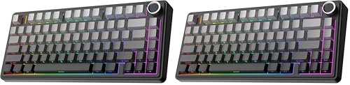 Image of EPOMAKER x Aula F75 Gasket Mechanical Keyboard, 75% Wireless Hot Swappable Gaming Keyboard with Five-Layer Padding&Knob, BT /2.4GHz /USB-C, RGB (Black Gradient, LEOBOG Reaper Switch) (Pack of 2)