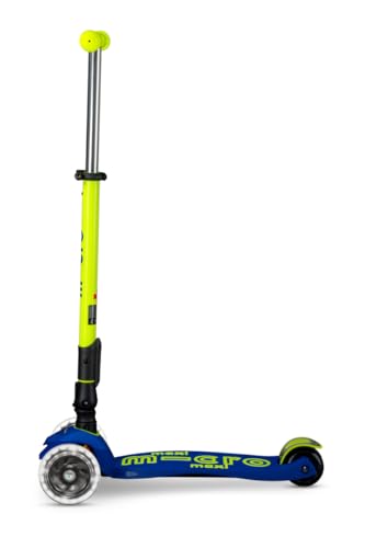 Image of Micro Kickboard | Maxi Foldable LED Kids Scooter for Ages 5-12 | Children up to 110 lbs | 3 Wheel Lean-to-Steer Design | Adjustable T Bar | Smooth Ride, Motion Activated PU LED Wheels | Swiss Design