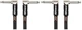 Roland Black-Serie Patch/Pedal-Kabel – Patch/Pedal-Kabel – gewinkelte 6,3-mm-Klinkenstecker, Länge: 30 cm – RIC-B1AA (Packung mit 2)
